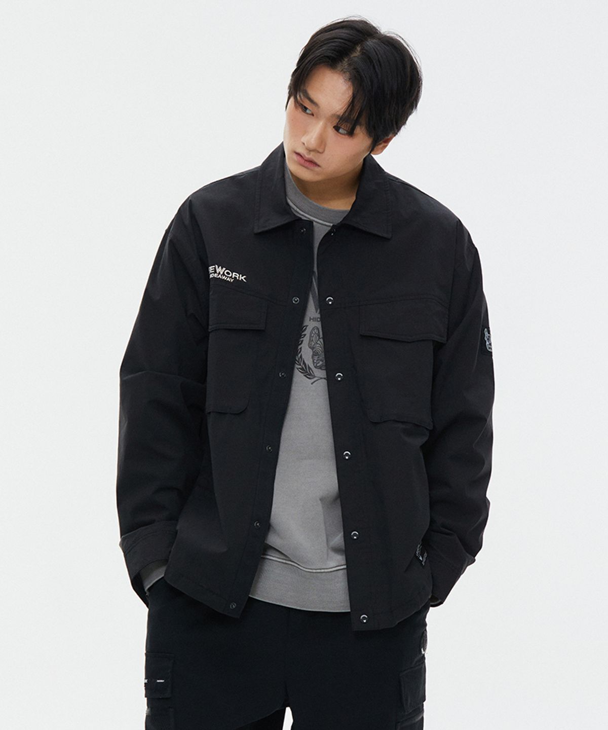 라이프워크(LIFEWORK) 심플로고 스판 자켓