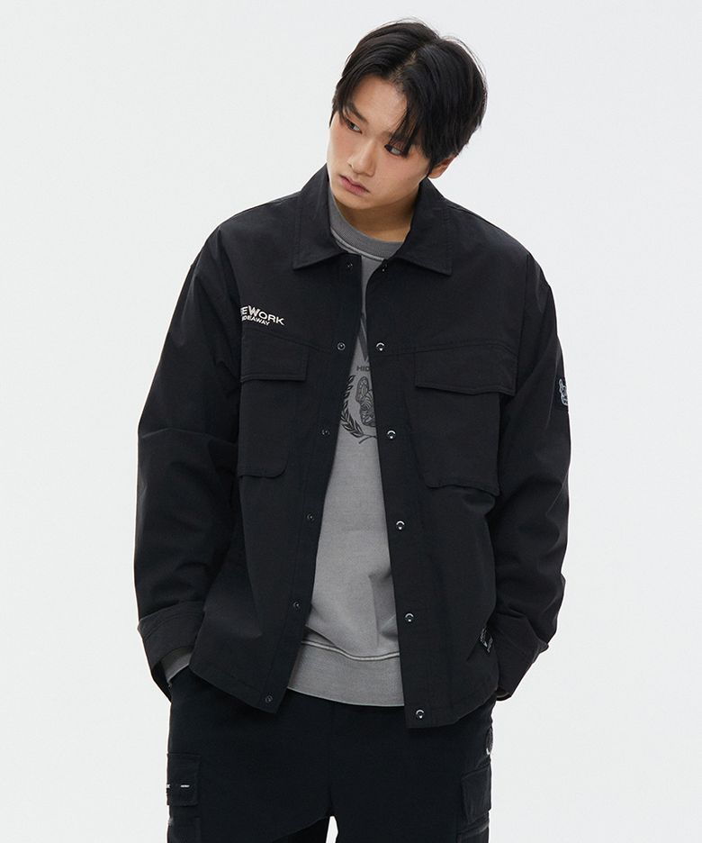 심플로고 스판 자켓