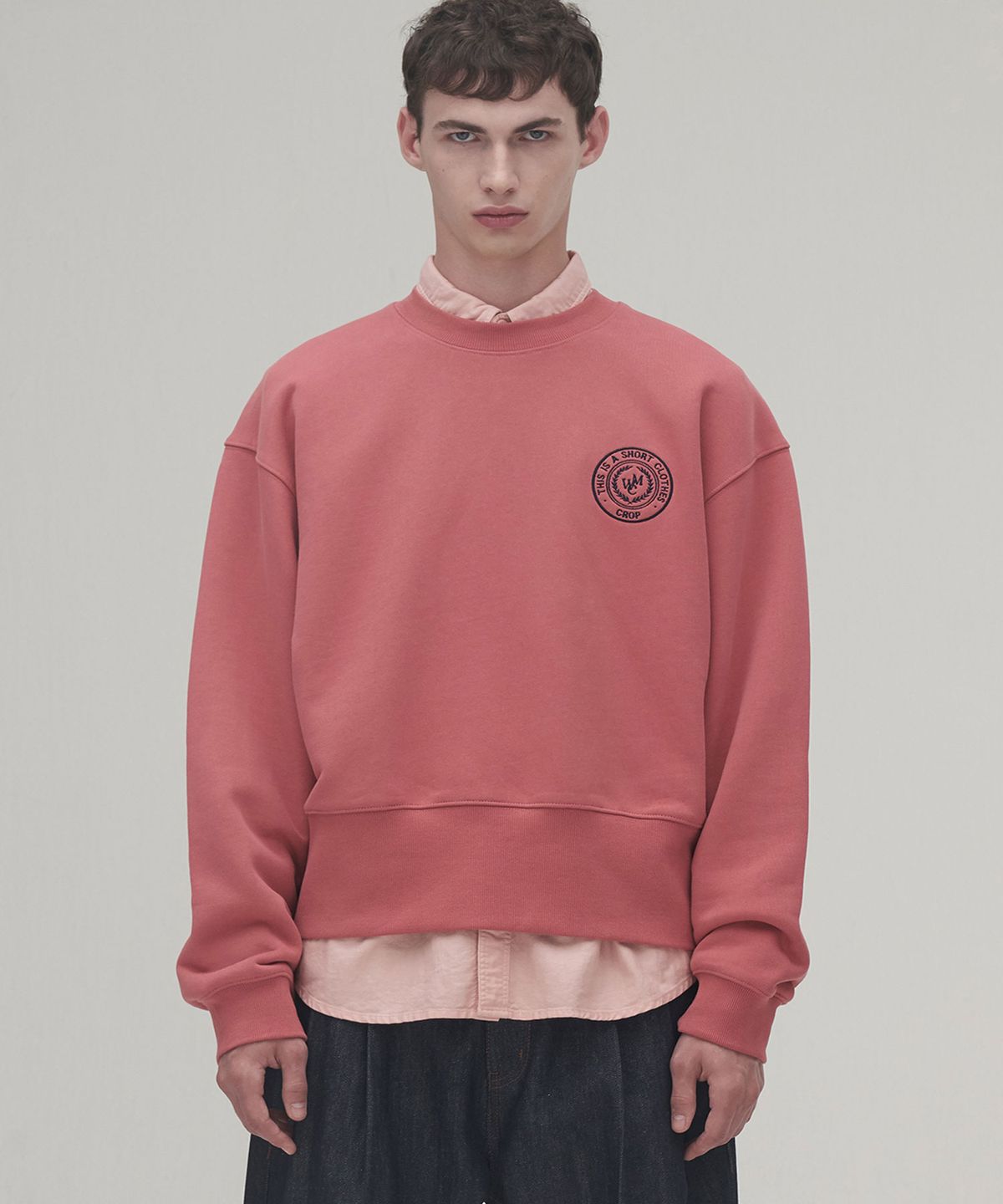 더블유엠씨(WMC) TSC CROP 스웻셔츠_MOSS PINK