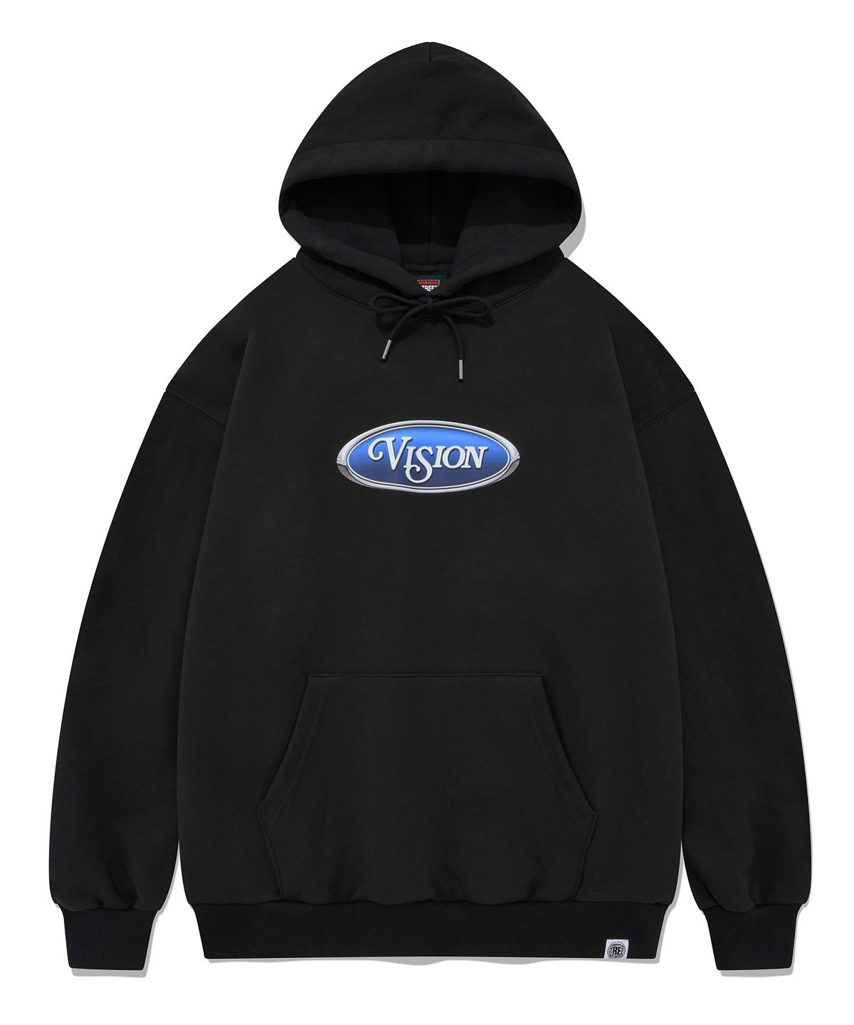 비전스트릿웨어(VISION STREETWEAR) VSW blue Oval Logo Hoodie Black