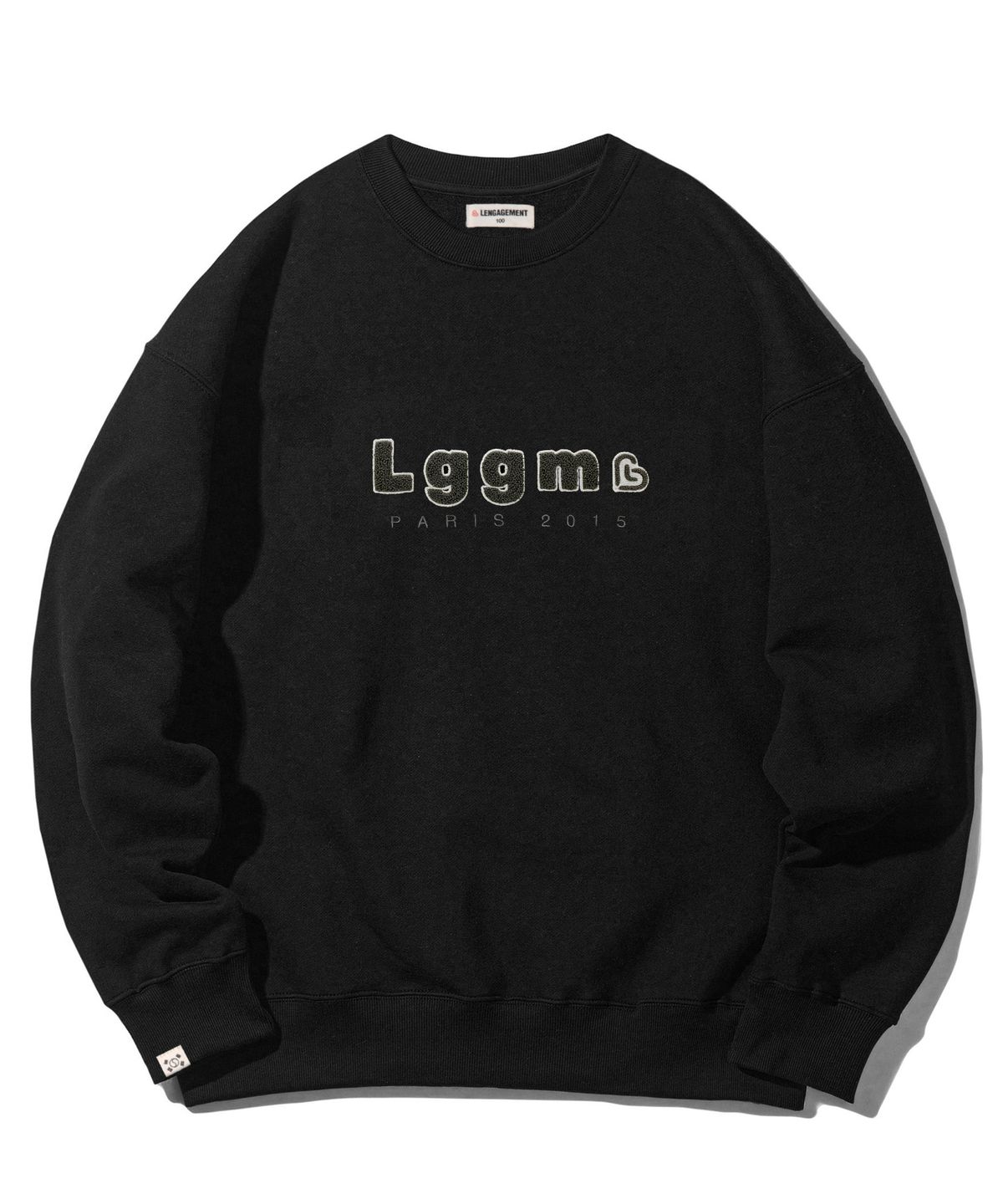 랑가주망(LENGAGEMENT) Lggm 로고 부클 기모 맨투맨 [블랙]