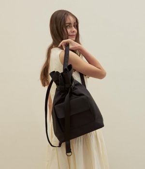 투웨이 플로럴 슬링백 - 블랙