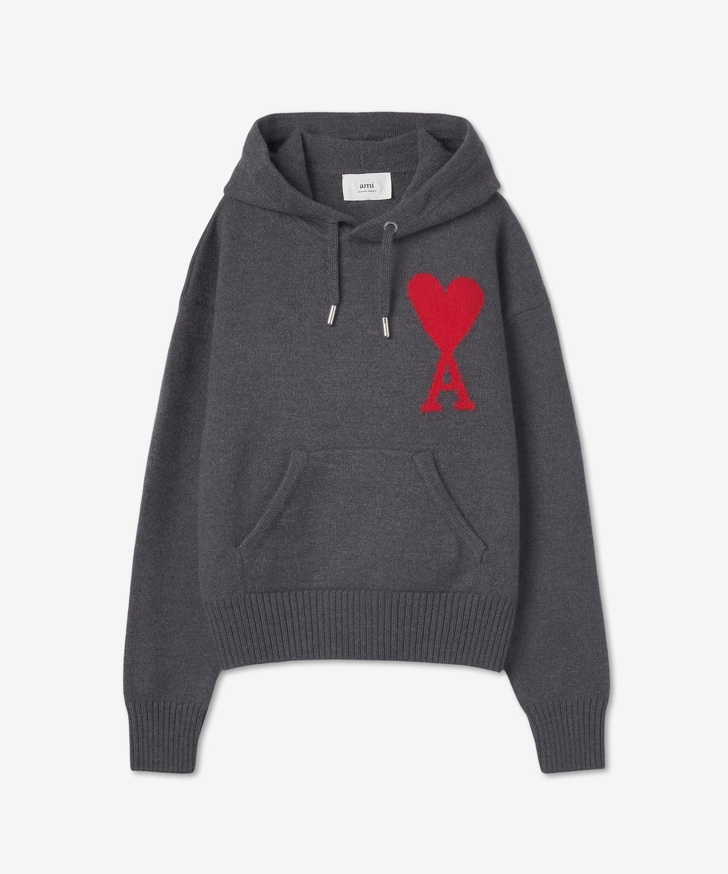 MUSINSA | AMI Men's De Coeur Big Heart Hooded Knit - Dark