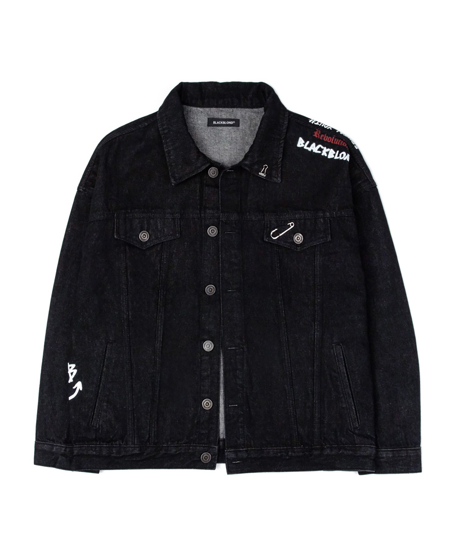 BLACKBLONDのVivid Crushed Face Denim Jacket MUSINSA | BLACKBLOND Vivid History Denim Jacket (Black)