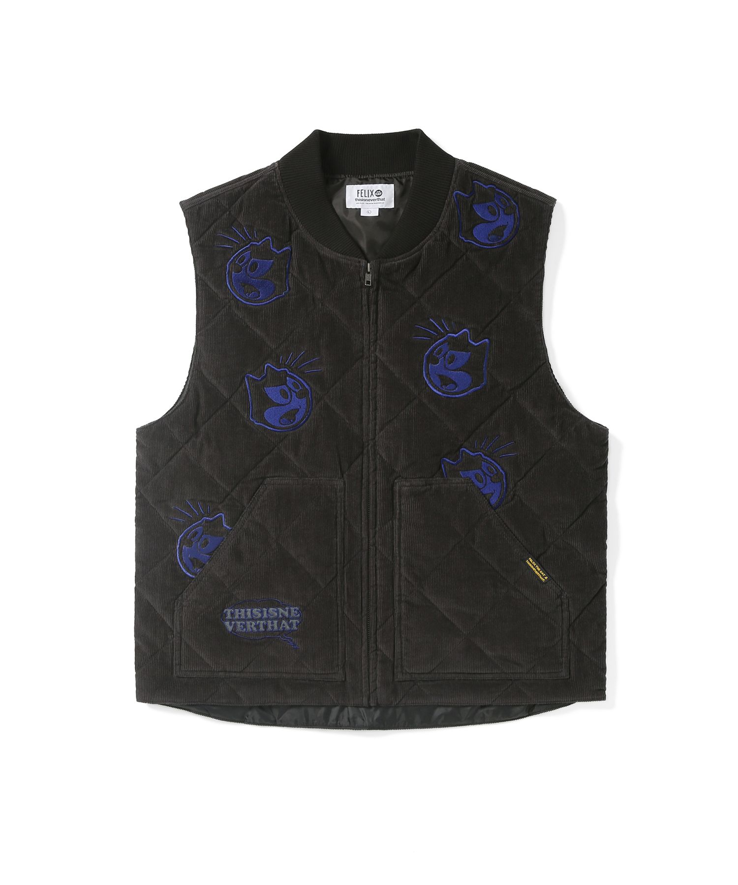 MUSINSA | thisisneverthat TNT Felix Cord Quilted Vest Black