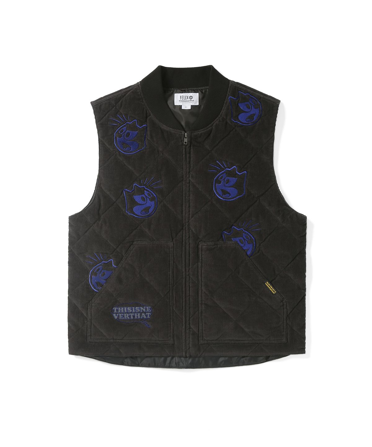 디스이즈네버댓(THISISNEVERTHAT) TNT Felix Cord Quilted Vest Black
