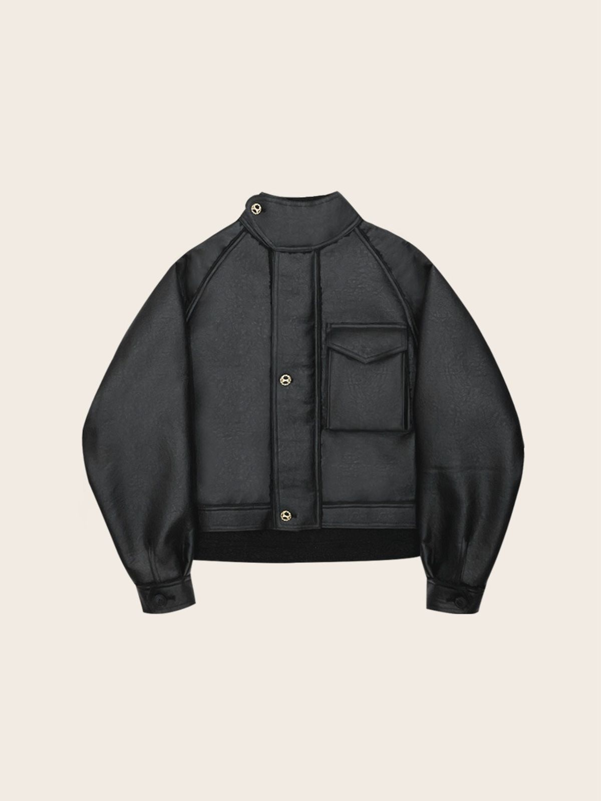 에이리프(A.RIFF) Classic crop eco mustang_BLACK