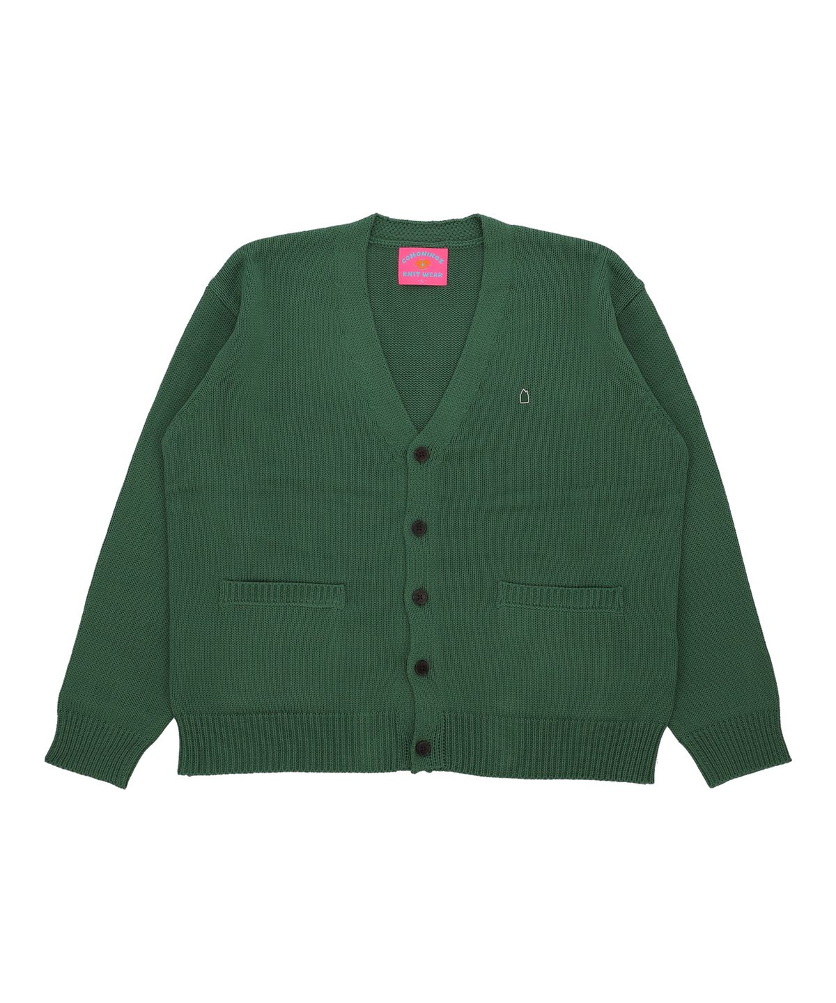 꼬모니노즈(COMONINOZ) V-NECK BASIC KNIT CARDIGAN [GREEN]