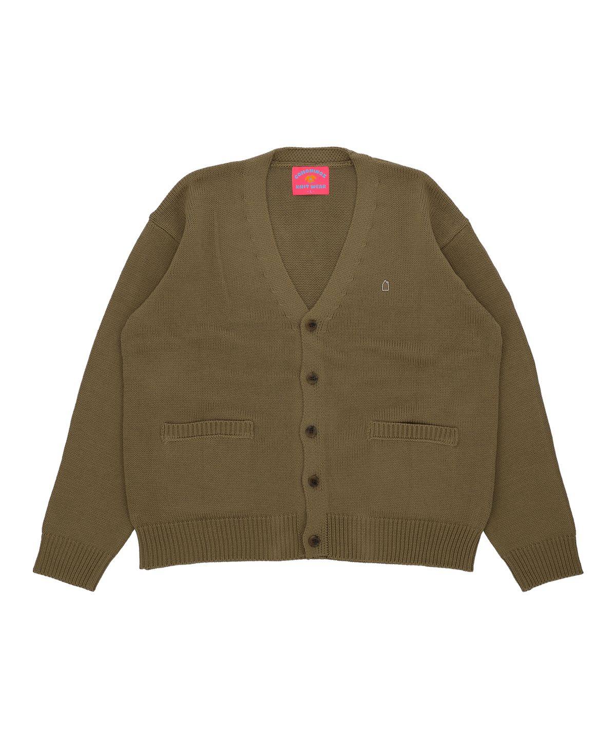 꼬모니노즈(COMONINOZ) V-NECK BASIC KNIT CARDIGAN [BEIGE]