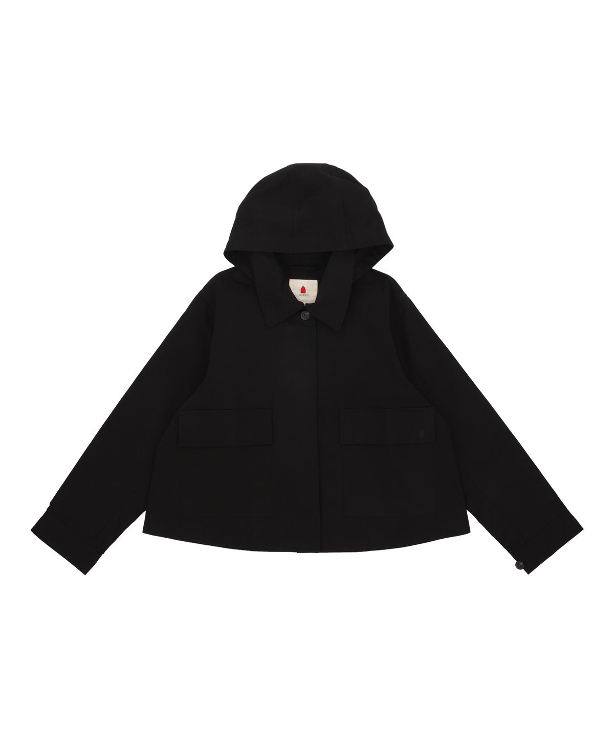 꼬모니노즈(COMONINOZ) W HOOD SHORT JACKET [BLACK]