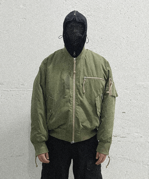MULTI ZIPPER BOMBER JACKET [KHAKI]