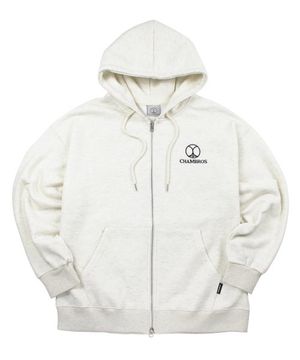 로고 프리미엄 후드 집업 [오트밀]