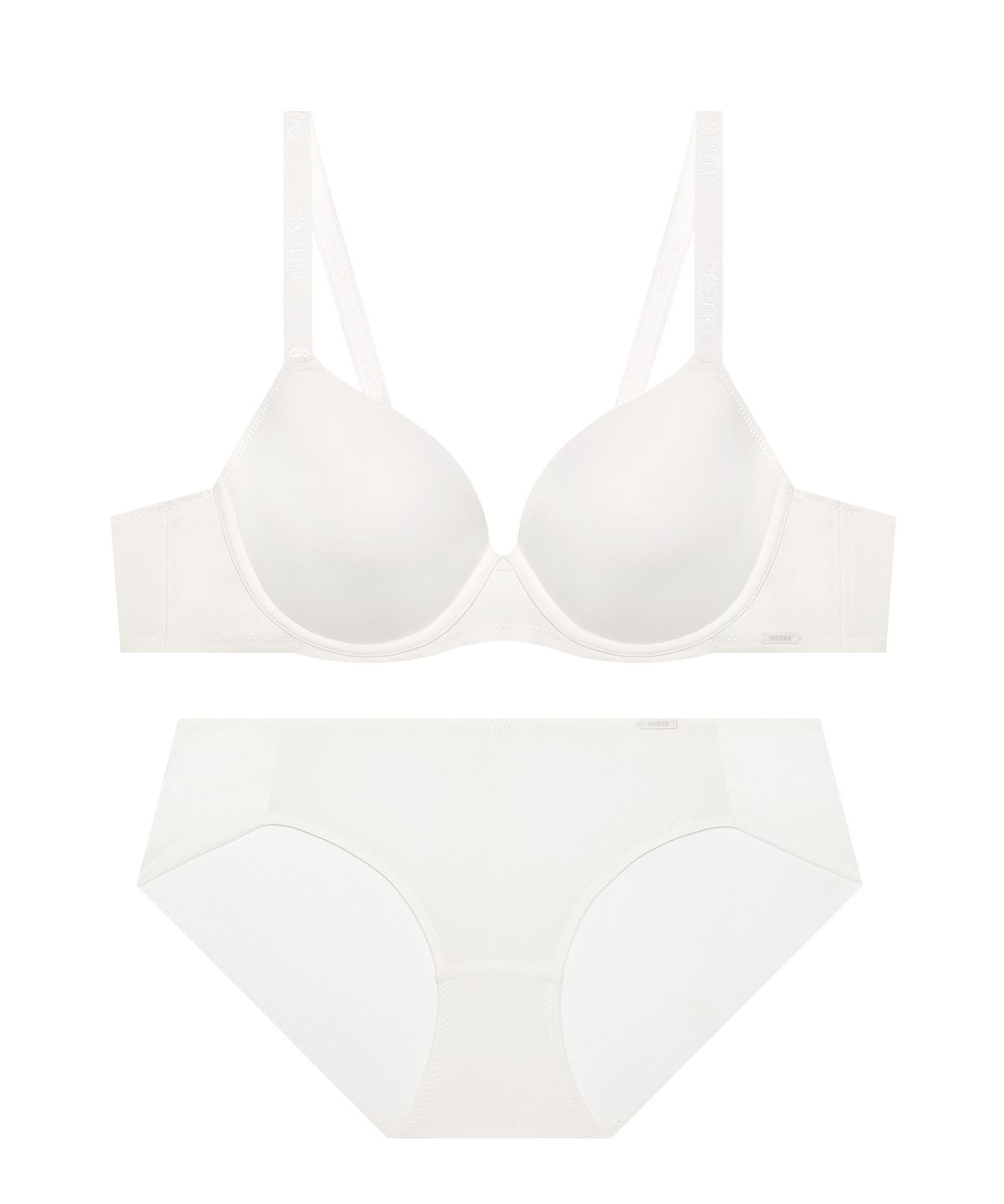 게스언더웨어(GUESS UNDERWEAR) CD컵전용 베이직 아이보리 브라 팬티 세트