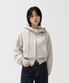 W 2WAY 크롭 스웻 후드 집업 (OATMEAL)