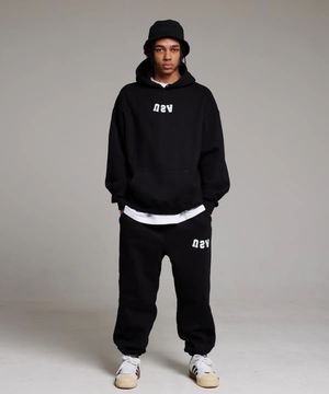 리버스 유에스에이 스몰로고 후드 트레이닝 세트 블랙