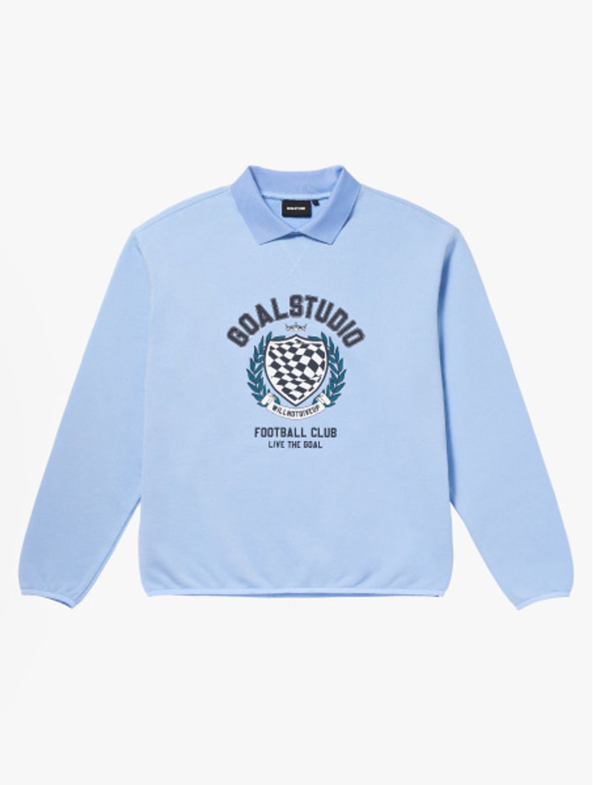 골스튜디오(GOALSTUDIO) FC STONE WASHED COLLAR SWEAT-LIGHT BLUE