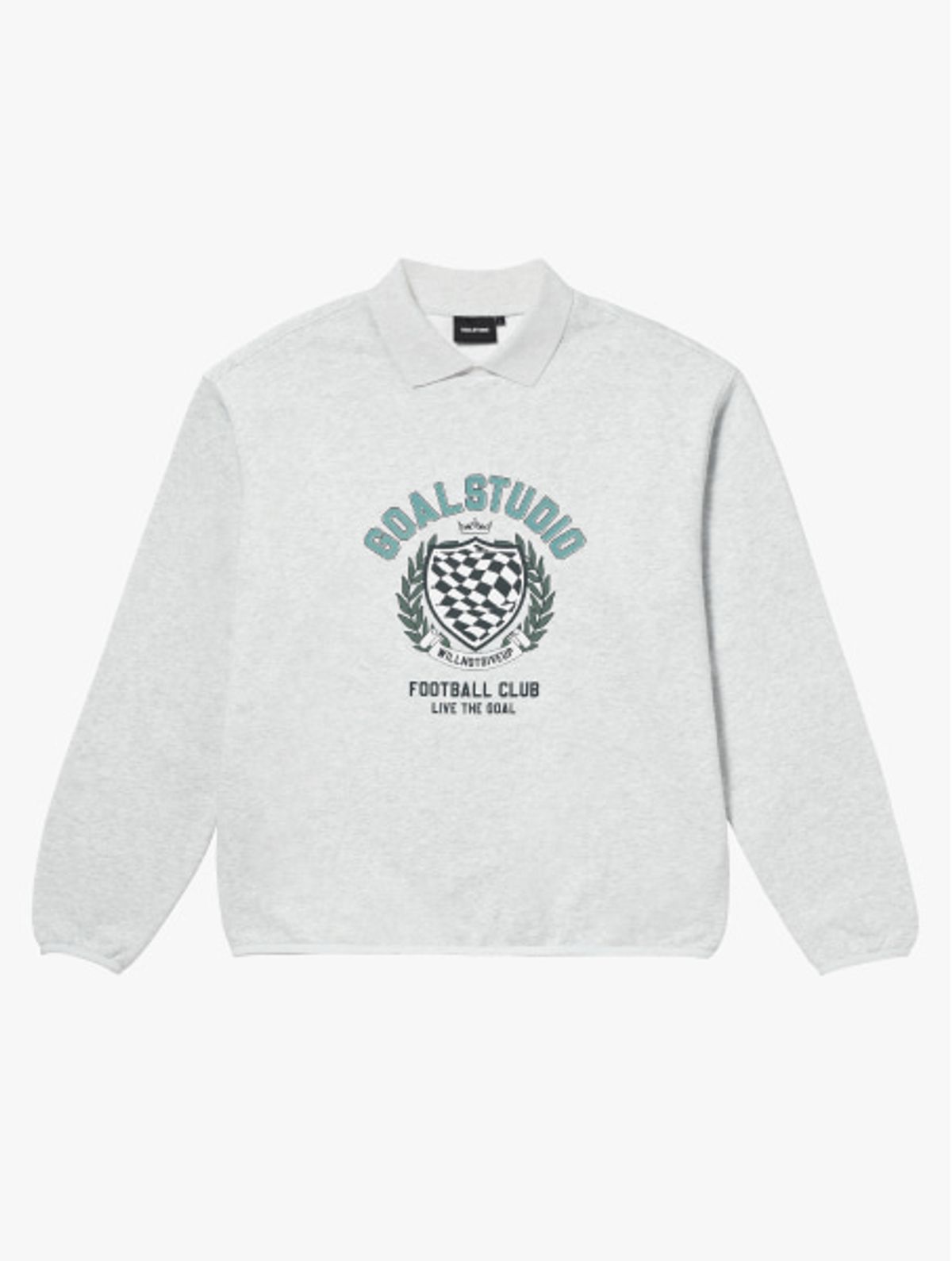 골스튜디오(GOALSTUDIO) FC STONE WASHED COLLAR SWEAT-MELANGE GREY
