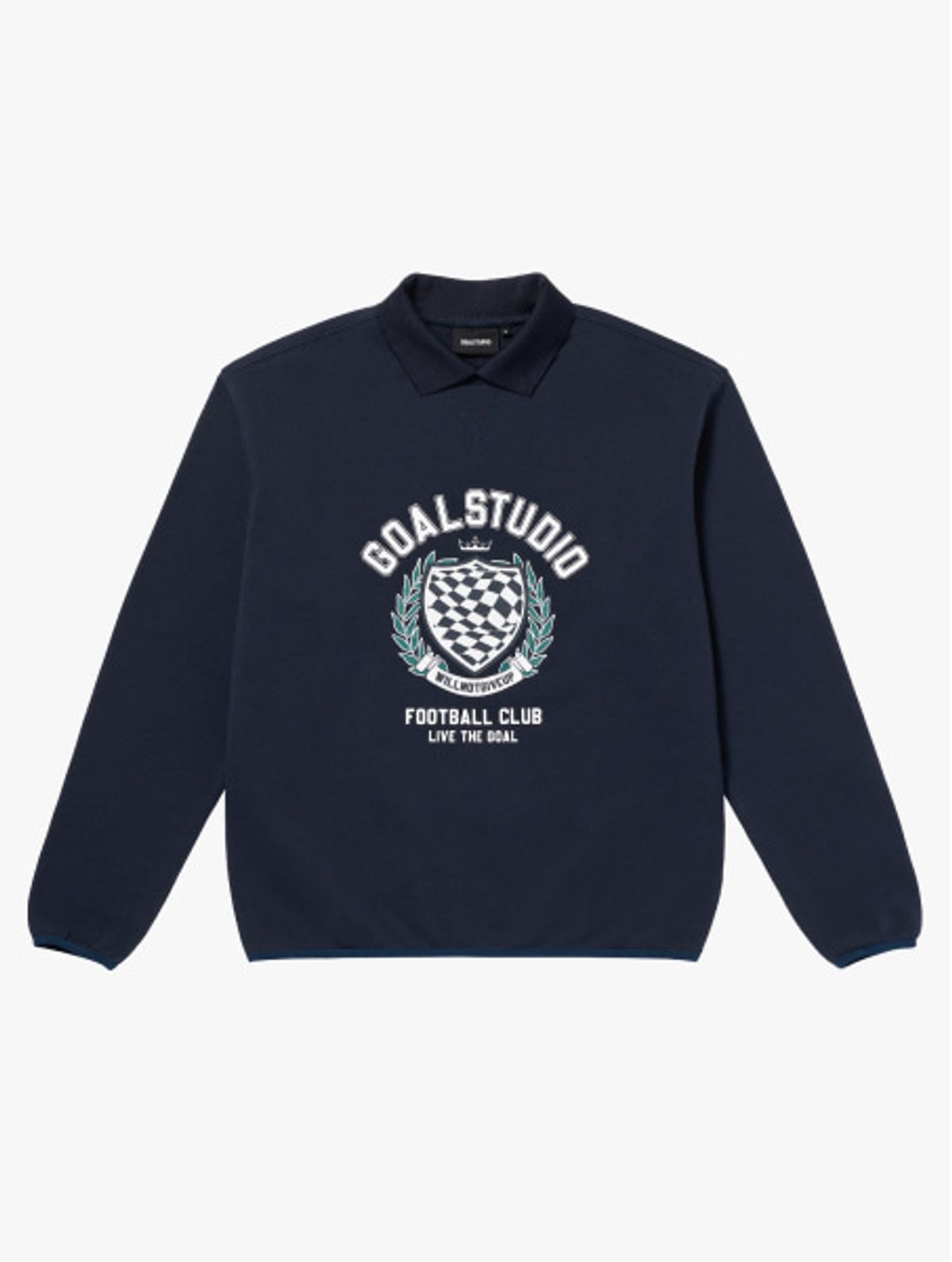골스튜디오(GOALSTUDIO) FC STONE WASHED COLLAR SWEAT-DARK NAVY