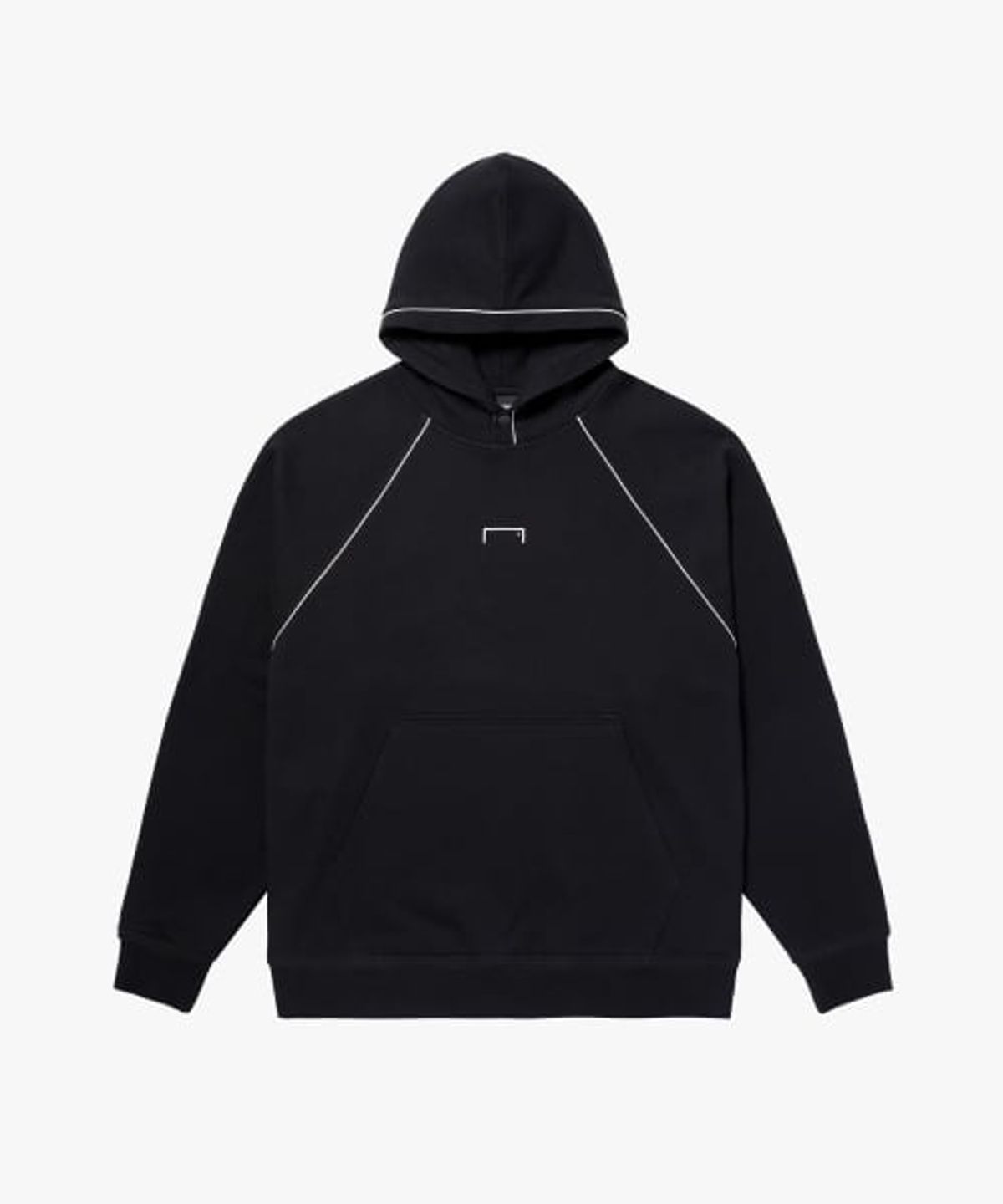 골스튜디오(GOALSTUDIO) SMALL LOGO PIPING HOODIE-BLACK
