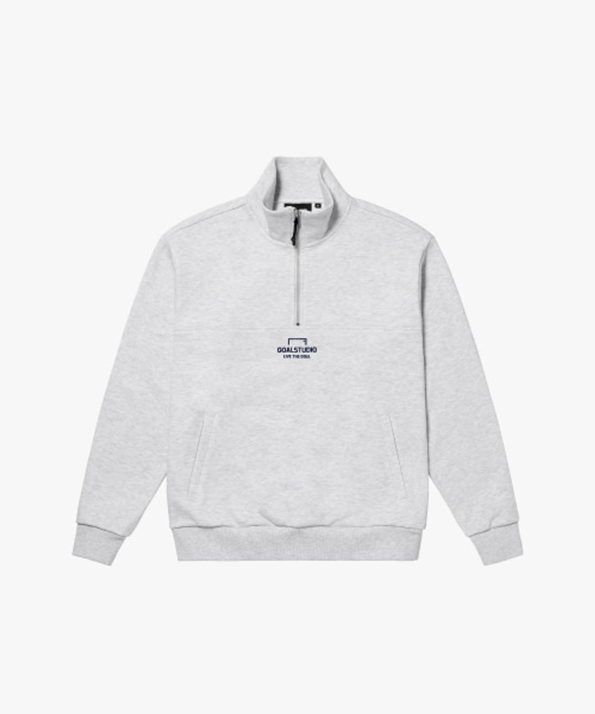 골스튜디오(GOALSTUDIO) EMBROIDERY HALF ZIP-UP-MELANGE GREY