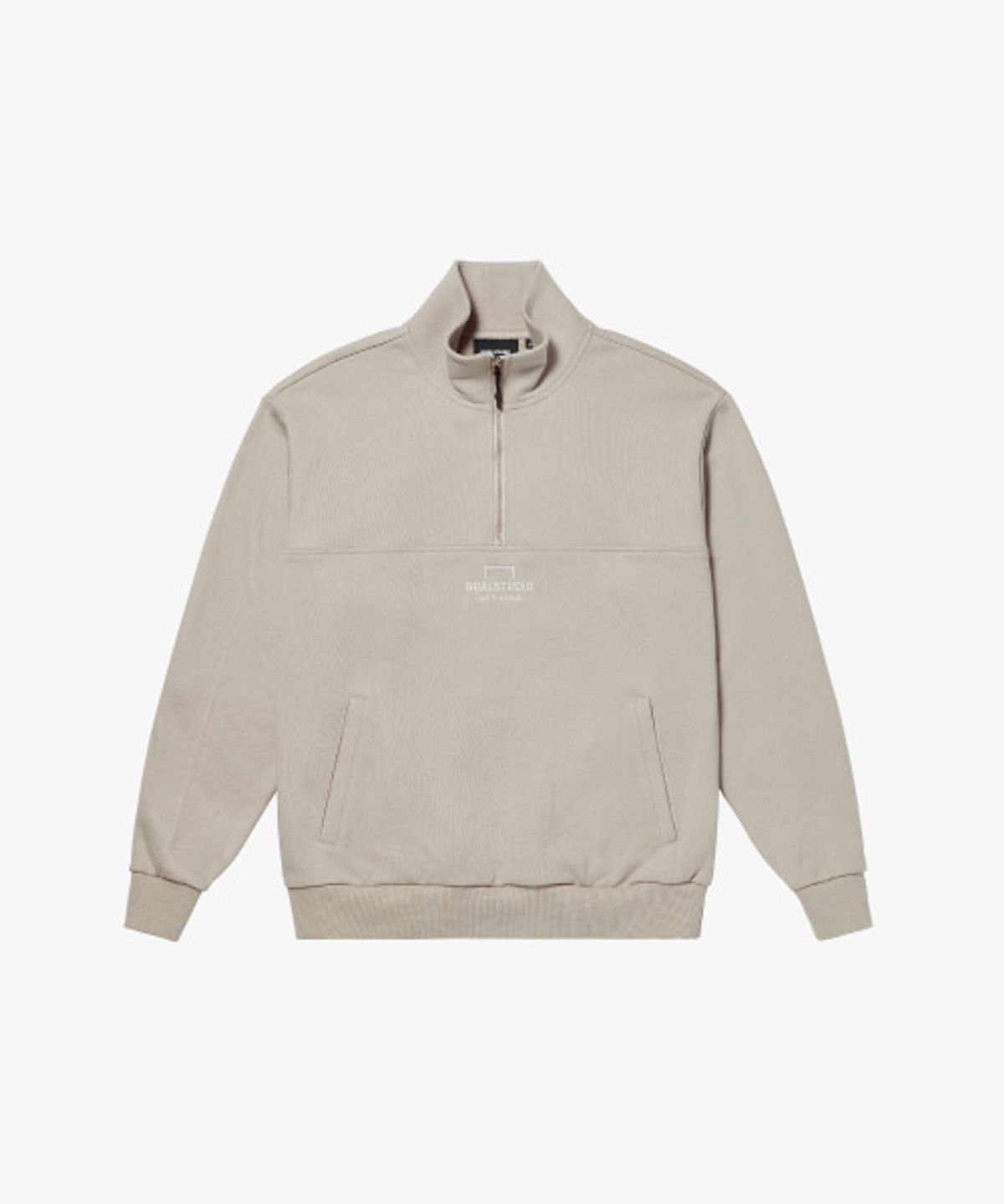 골스튜디오(GOALSTUDIO) EMBROIDERY HALF ZIP-UP-LIGHT BEIGE