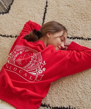 실루엣 백 포인트 스웨트셔츠 - 레드