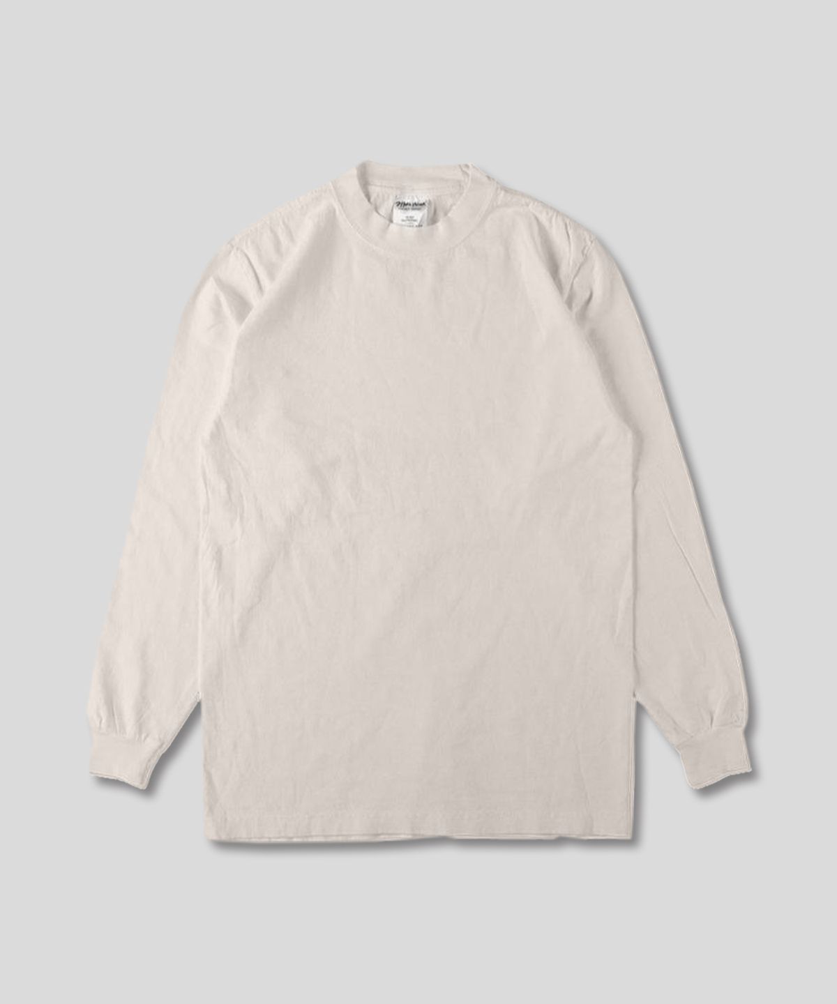 샤카웨어(SHAKA WEAR) 7.5oz 가먼트다이 무지 오버핏 긴팔 티셔츠_크림