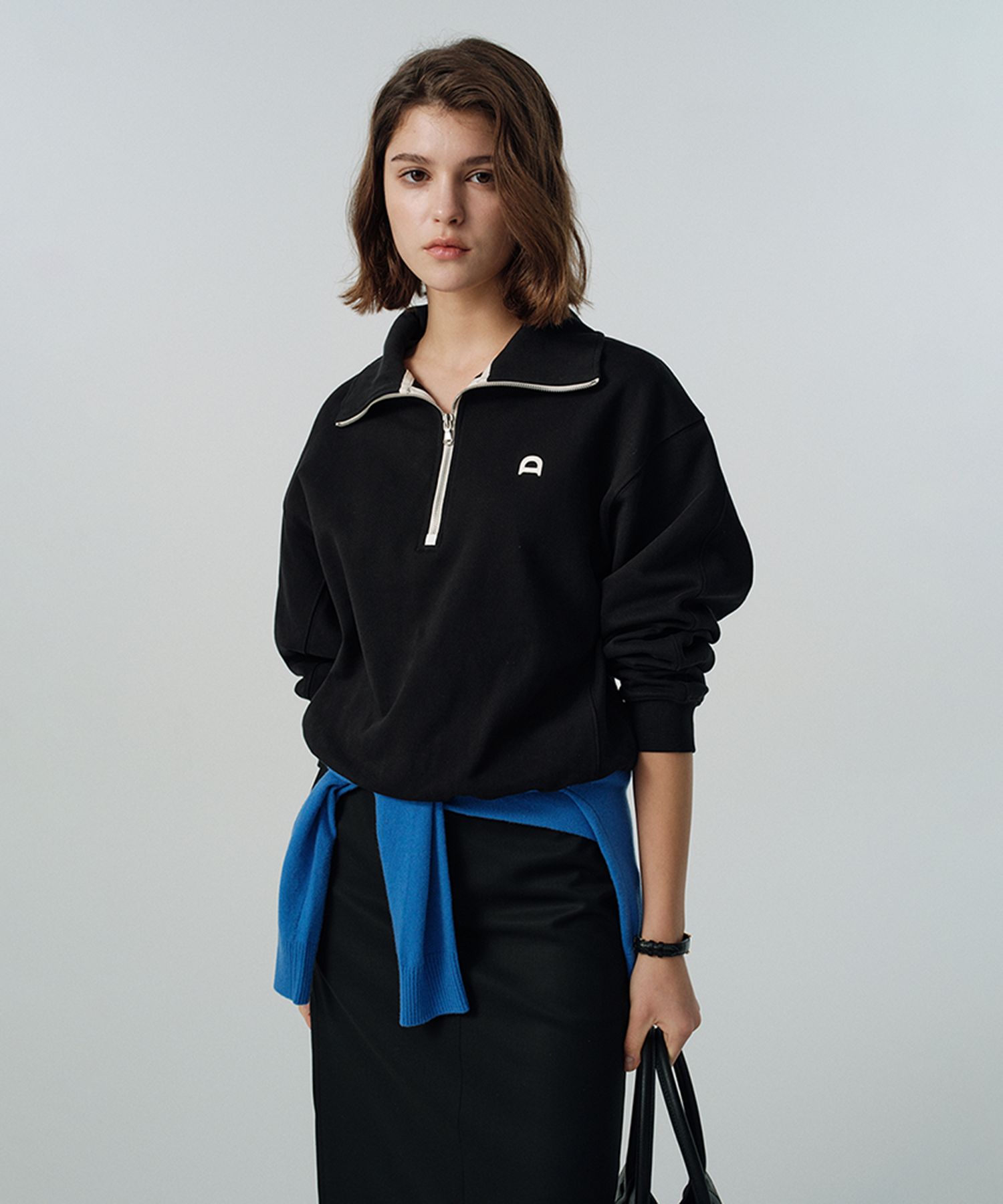 Dunst ♥ UNISEX BLOOM LOGO SWEATSHIRT /追跡付 MUSINSA | DUNST FOR WOMEN UNISEX LEATHER LOGO Half Zip