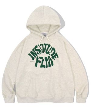 오버핏 그래피티 로고 후디-오트밀