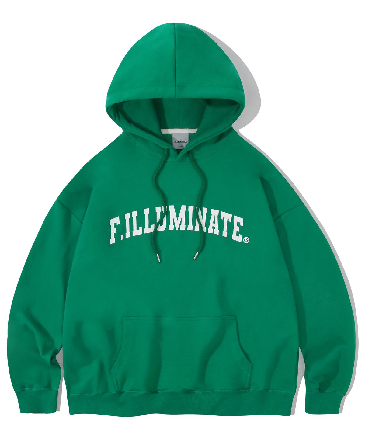 필루미네이트(FILLUMINATE) 오버핏 아치 로고 후디-라이트그린