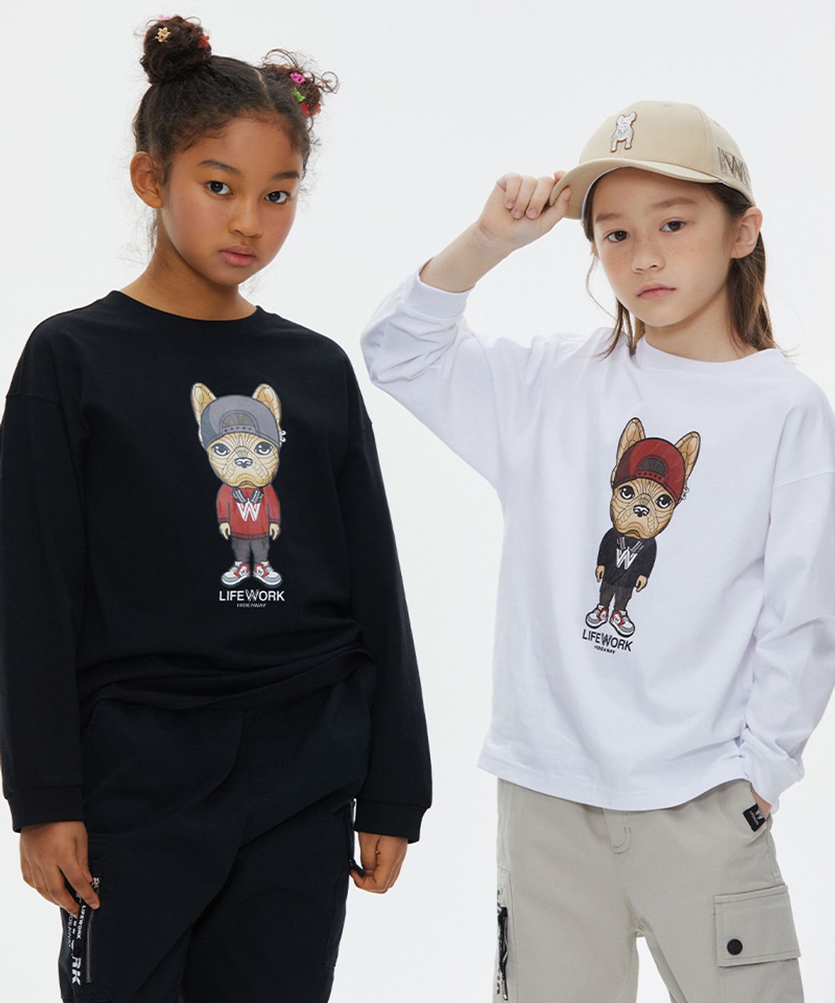 라이프워크 키즈(LIFEWORK KIDS) 키즈) 스냅백 힙독 티셔츠