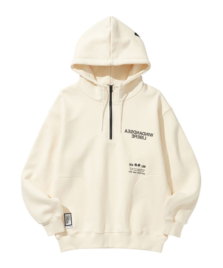WDS X LIBERE HARF-ZIP HOODIE / WHITE