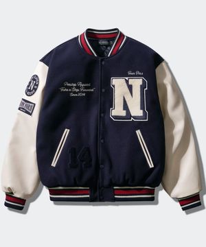 리메인 바시티 자켓 네이비/크림 JUOT4536