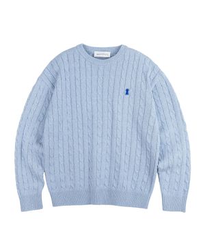 Heavyweight Cable Crew Neck Knit [SKYBLUE]_COOSKT040SKYBLUE