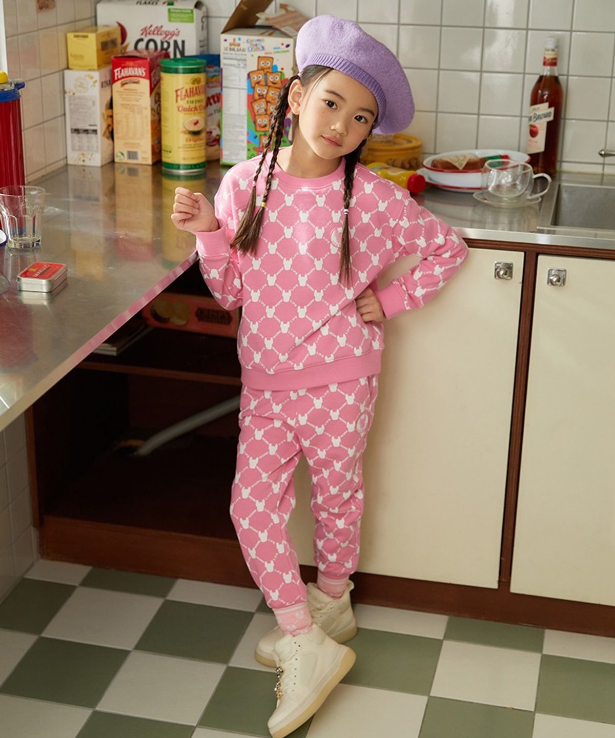 라이프워크 키즈(LIFEWORK KIDS) 키즈) 미니 모노그램 패턴 조거팬츠