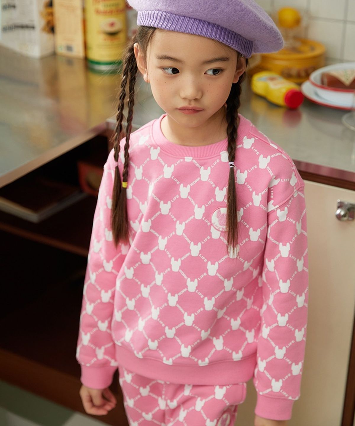 라이프워크 키즈(LIFEWORK KIDS) 키즈) 미니 모노그램 패턴 맨투맨