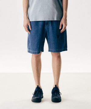 루즈 쇼츠 데님 Mid Indigo