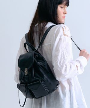 Occam Doux Double pocket Backpack M (오캄 두 더블 포켓 백팩 미듐) Black