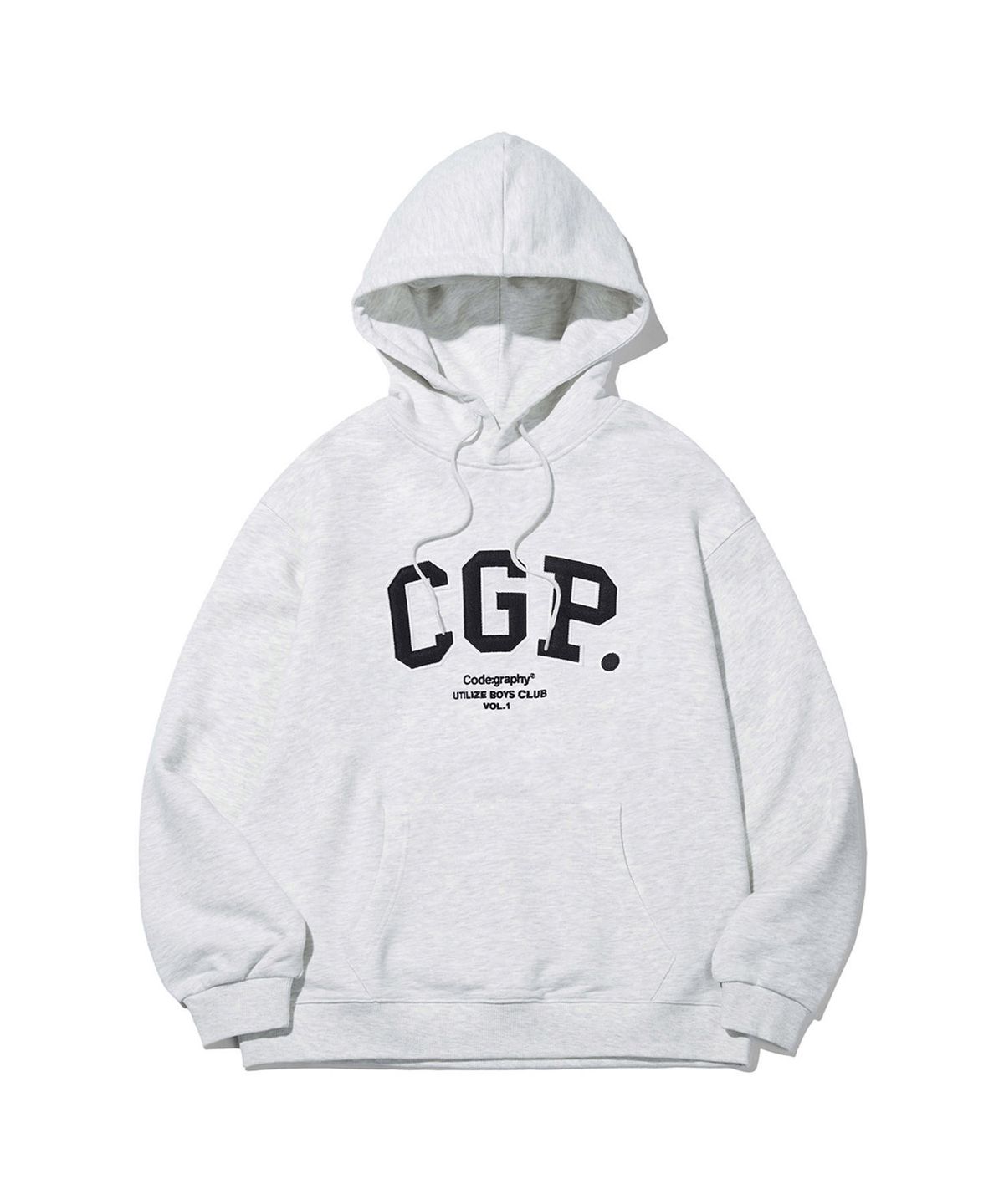 코드그라피(CGP) [기모 Ver.] CGP 아치 로고 후드티_라이트그레이