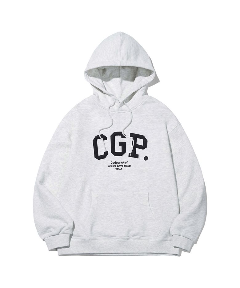 [기모 Ver.] CGP 아치 로고 후드티_라이트그레이