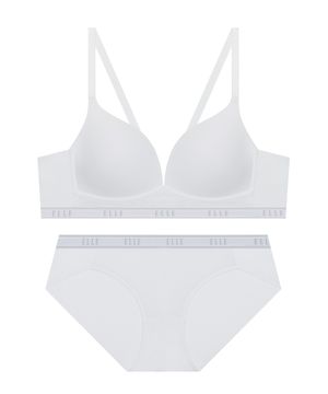 에어로쿨 컴포트핏 노와이어 브라 팬티 세트 - 화이트