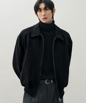 울 스타디움 라인 집업 자켓 [BLACK]