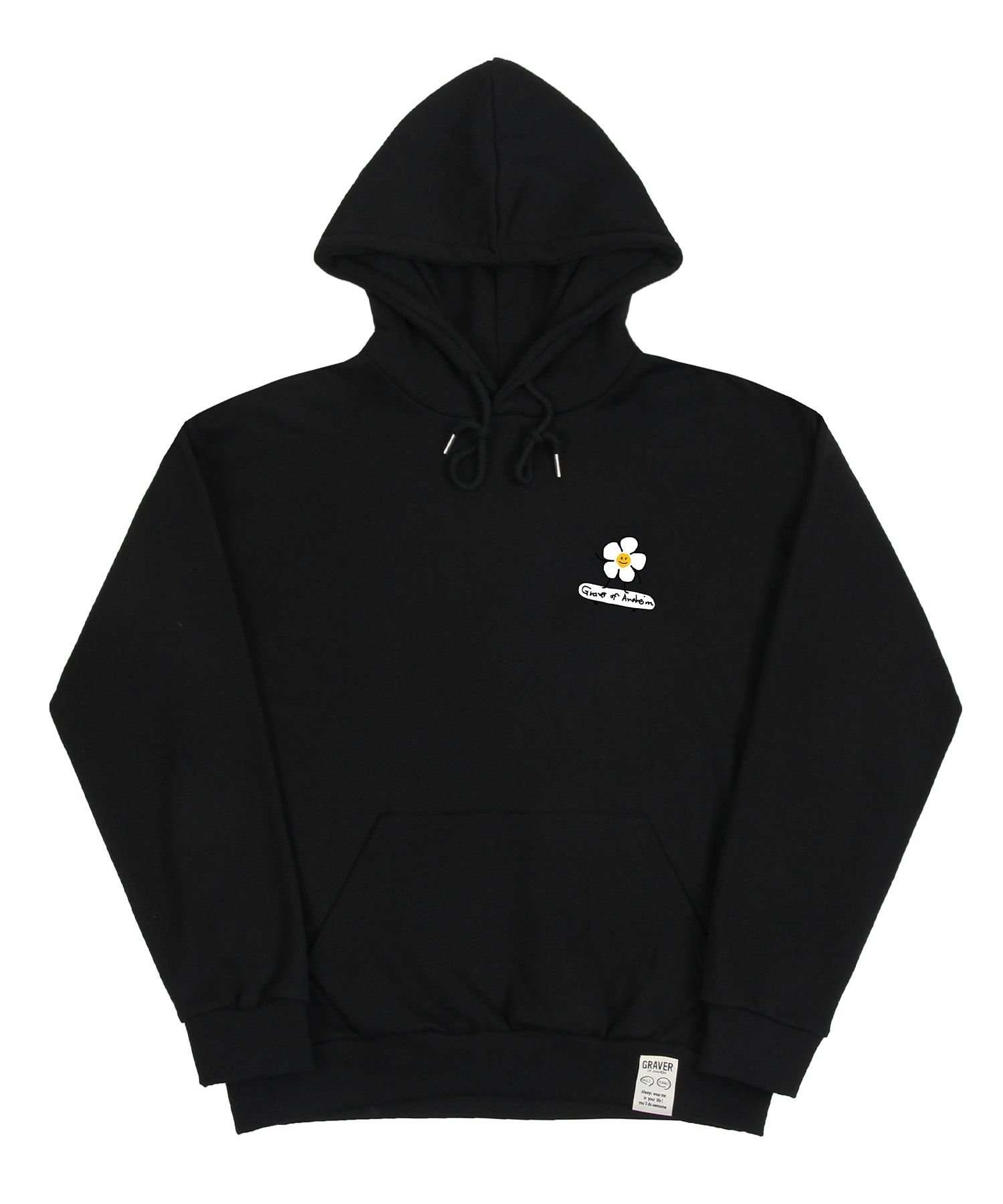 [GRAVER]★FLOWER BOARD SMILE HOODIE MUSINSA | GRAVER [UNISEX] Flower Board Smile Hoodie_Black