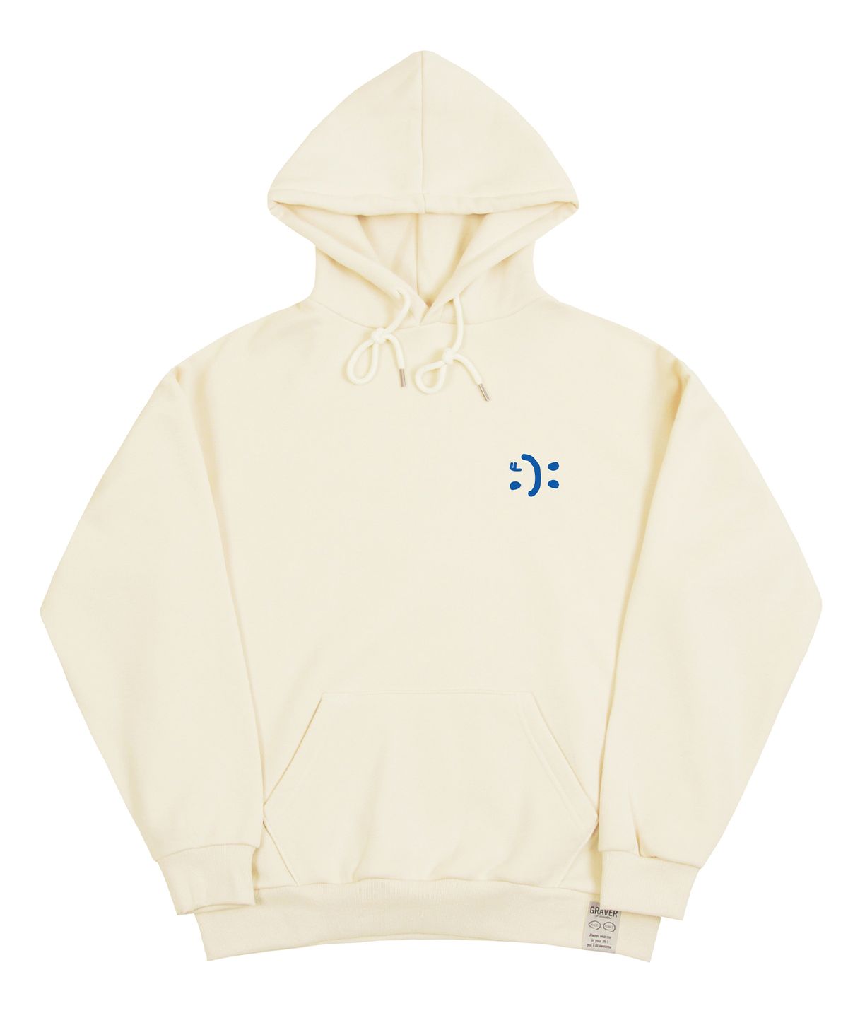 그레이버(GRAVER) [UNISEX]스몰 더블 드로잉스마일 후드티_크림