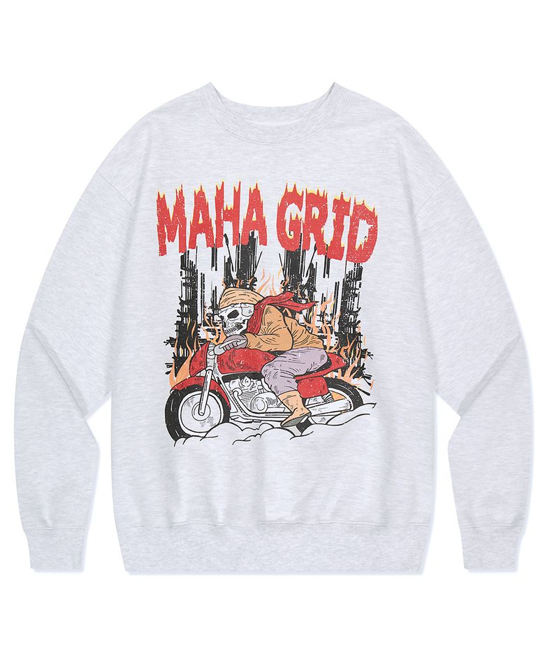 SKELETON RIDER SWEATSHIRT LIGHT GREY(MG2DSMM443A)