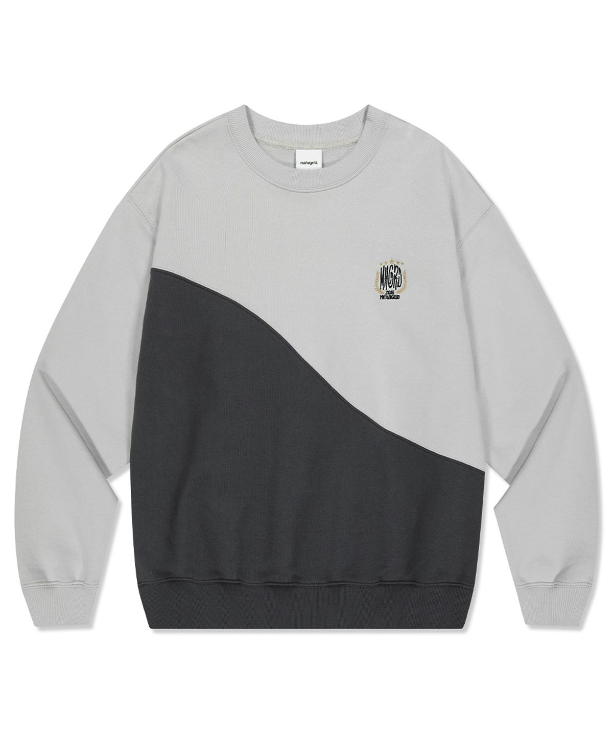 마하그리드(MAHAGRID) COLOR BLOCK SWEATSHIRT GREY(MG2DSMM445A)