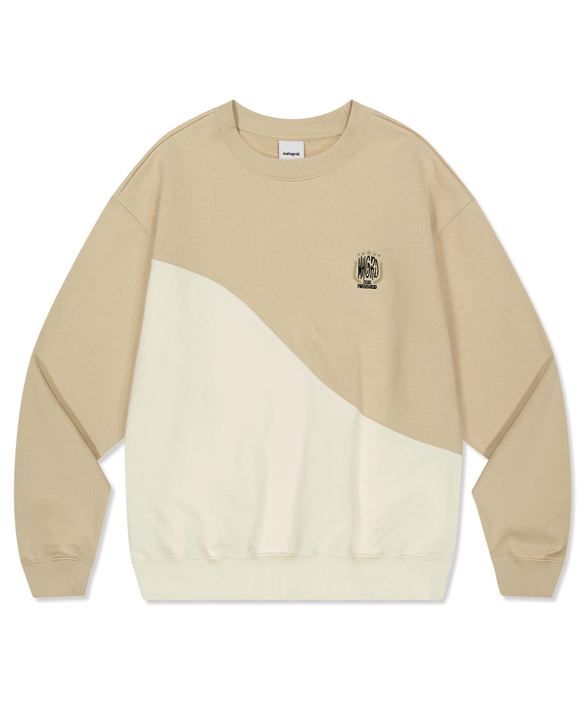 마하그리드(MAHAGRID) COLOR BLOCK SWEATSHIRT BEIGE(MG2DSMM445A)