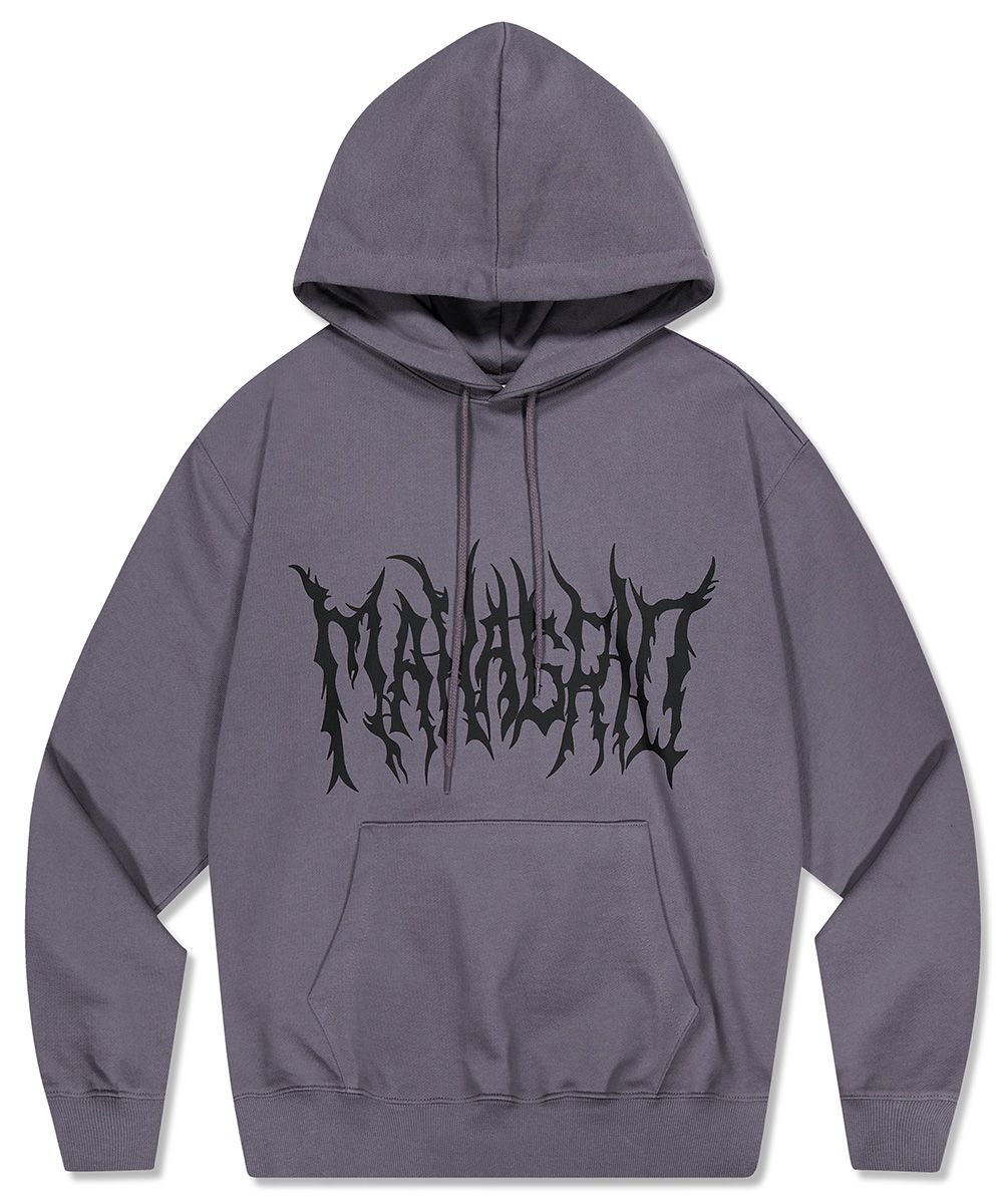 MUSINSA | MAHAGRID GOTH LOGO HOODIE PURPLE(MG2DSMM406A)