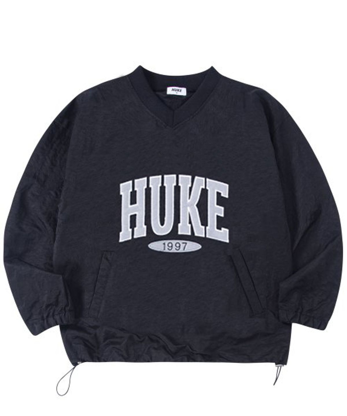후크(HUKE) 아노락 로고 V넥 (블랙)