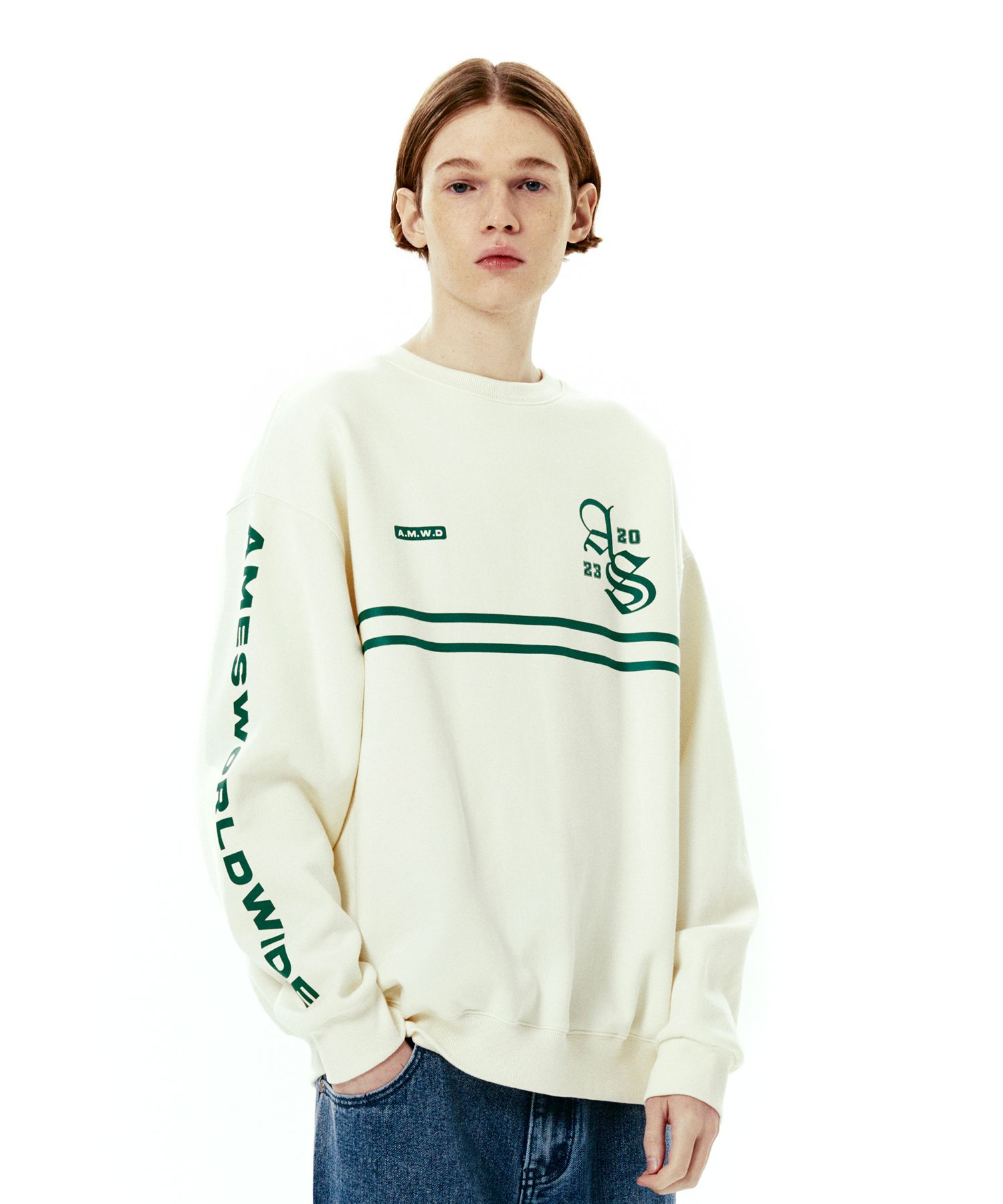 ★AMES-WORLDWIDE★OLD ENGLISH LOGO SWEATSHIRT CREAM★正規品 ☆AMES-WORLDWIDE☆OLD ENGLISH LOGO SWEATSHIRT CREAM☆正規品